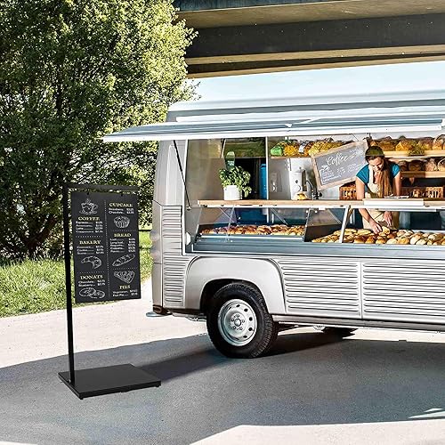 Miniatura 9 de ORIENGEAR Letreros de pizarra con soporte, tablero de tiza de doble cara de 43 x 19 pulgadas, tablero de tiza con accesorios, tablero de menú