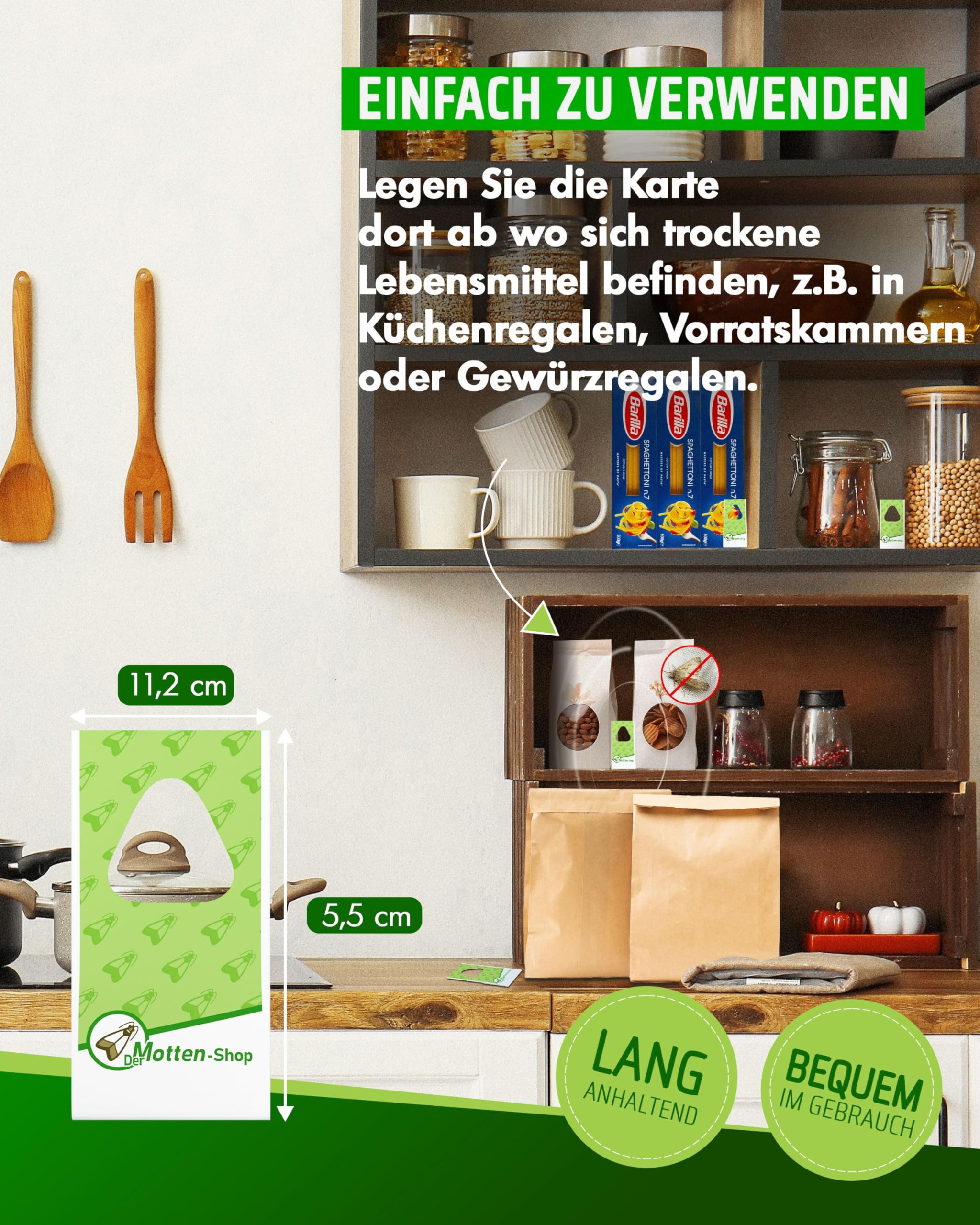 Der Motten-Shop® | Schlupfwespen gegen Lebensmittelmotten | 3 Karten à 3 Lieferungen | biologische & nachhaltige Mottenbekämpfung | die umweltfreundliche und giftfreie Alternative