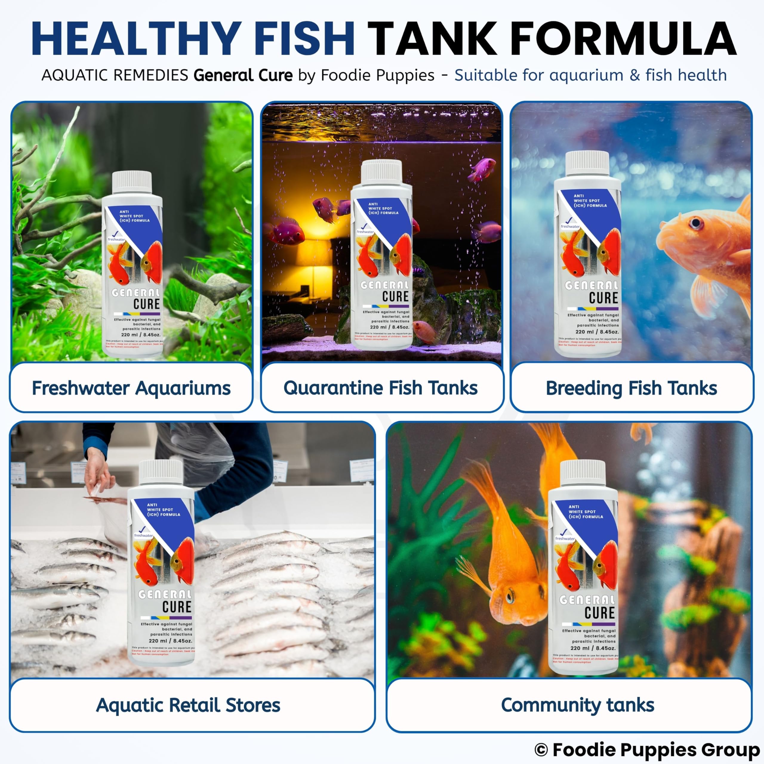 Foodie Puppies Aquatic Remedies General Cure - 220ml | Suitable for Fresh Water System | Anti White Spot Formula | Aquarium Water Medicine — Amazon image 7