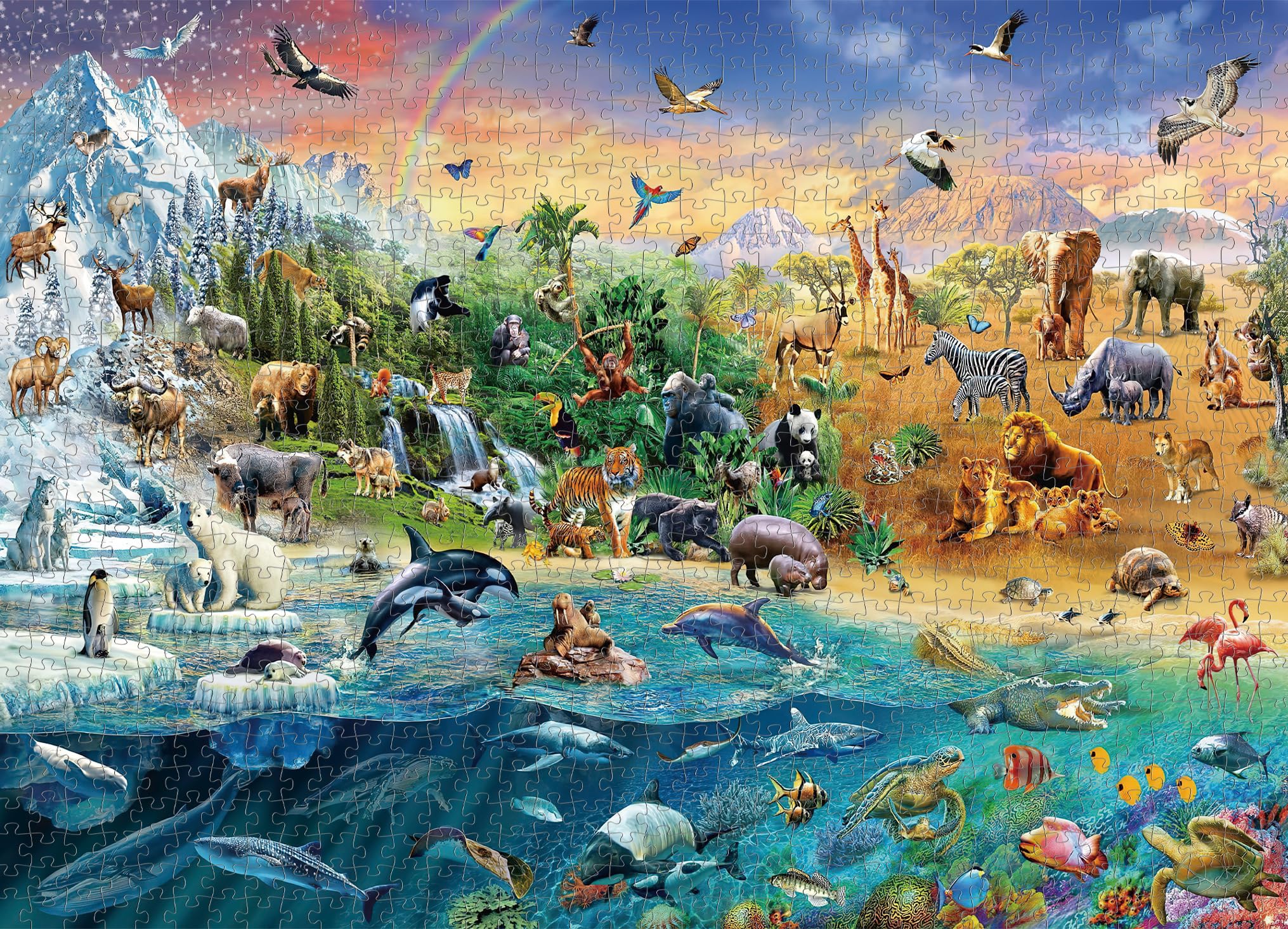 WESEN 1000 Piece Jigsaw Puzzle for Adult - Animal World Jigsaw for Stress Relief & Fun, Challenging Festive Family Puzzle, Premium Artwork for Relaxation & Decor
