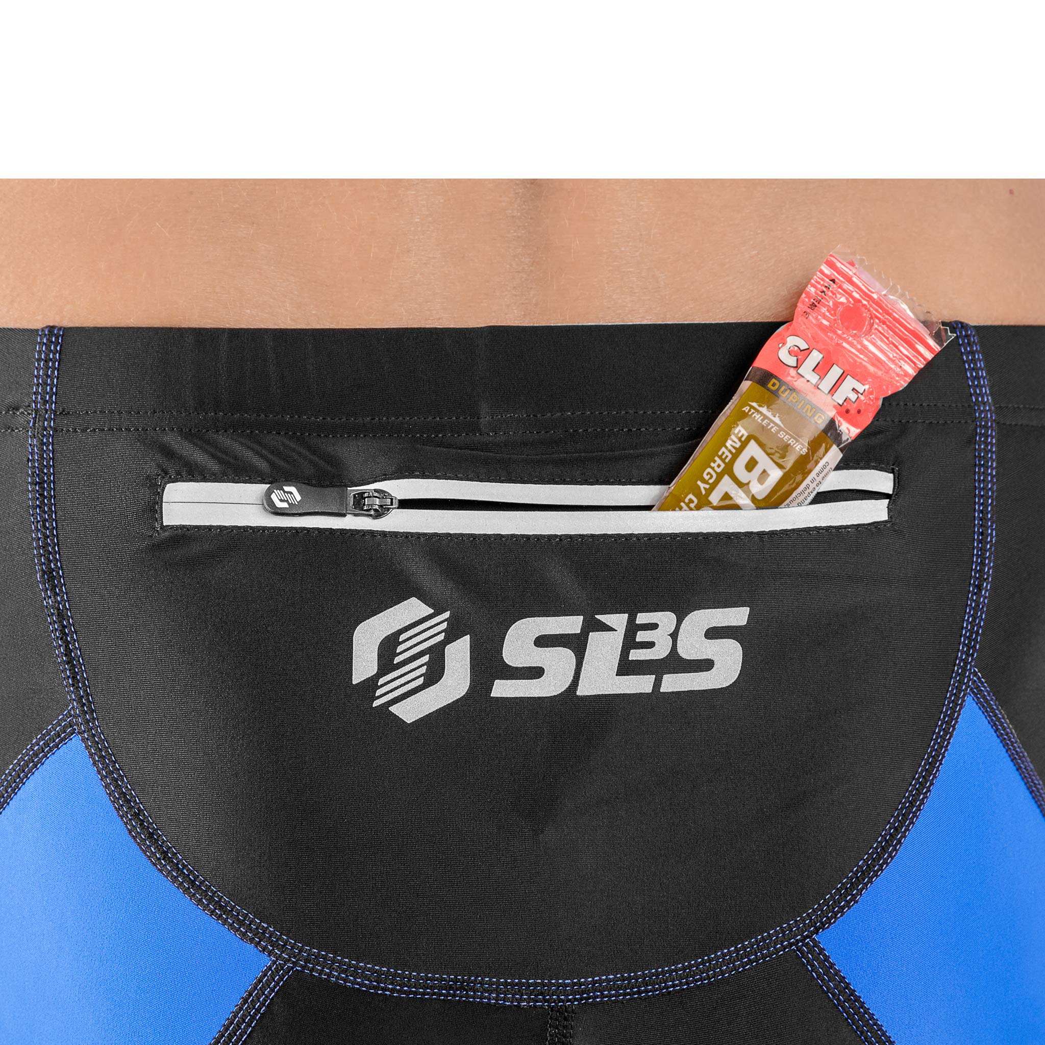SLS3 szorty triathlonowe dla mężczyzn - męskie spodenki trójwymiarowe męskie - męskie krótkie FX Z - 1 kieszeń krótka- świetna trwałość i dopasowanie - zaprojektowane przez sportowców (czarne/czerwone paski, duże)