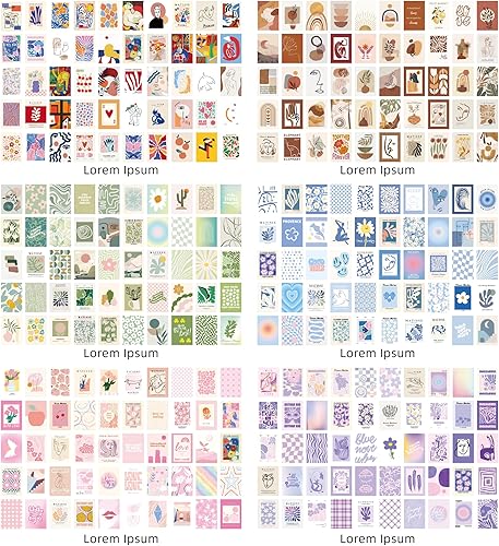 Miniatura 3 de emmoolife 300 hojas de papel estético para álbumes de recortes, retro, bohemio, pastel, collage de pared, suministros para álbumes de recortes,