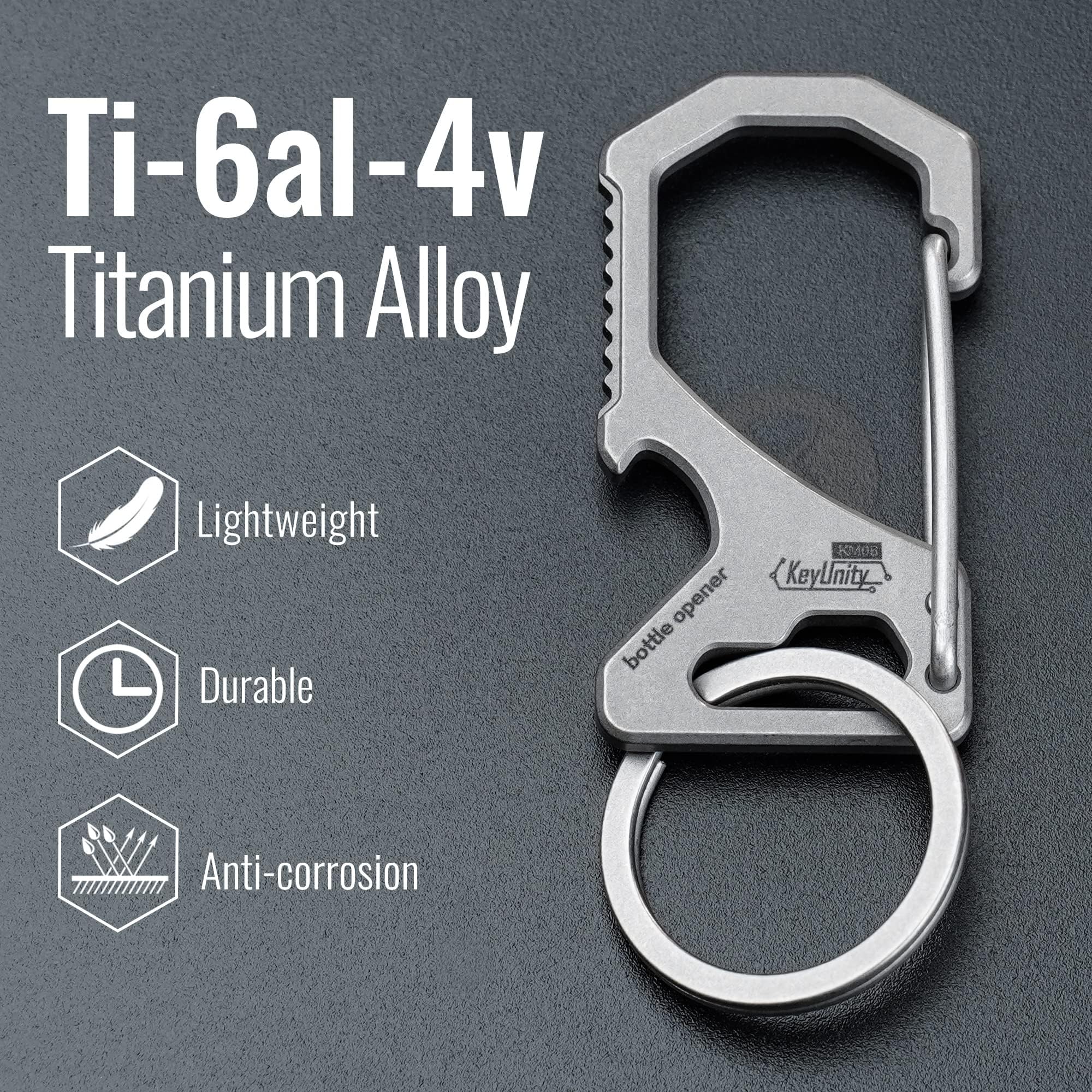 KeyUnity Keychain Carabiner Clip, Anti-Lost Quick Release Titanium Key Holder, 2 inch Key Organizer Heavy Duty for Men & Women(KM05) - Image 3