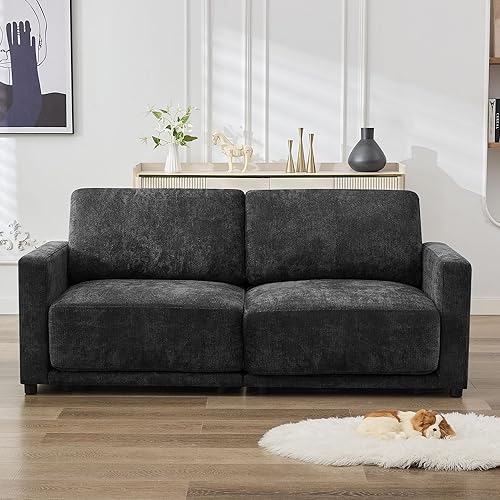 Miniatura 20 de Sofá modular en forma de L de 110.6 pulgadas, sofá modular de asiento profundo con otomana móvil, sofás gruesos de 4 asientos de gran tamaño para