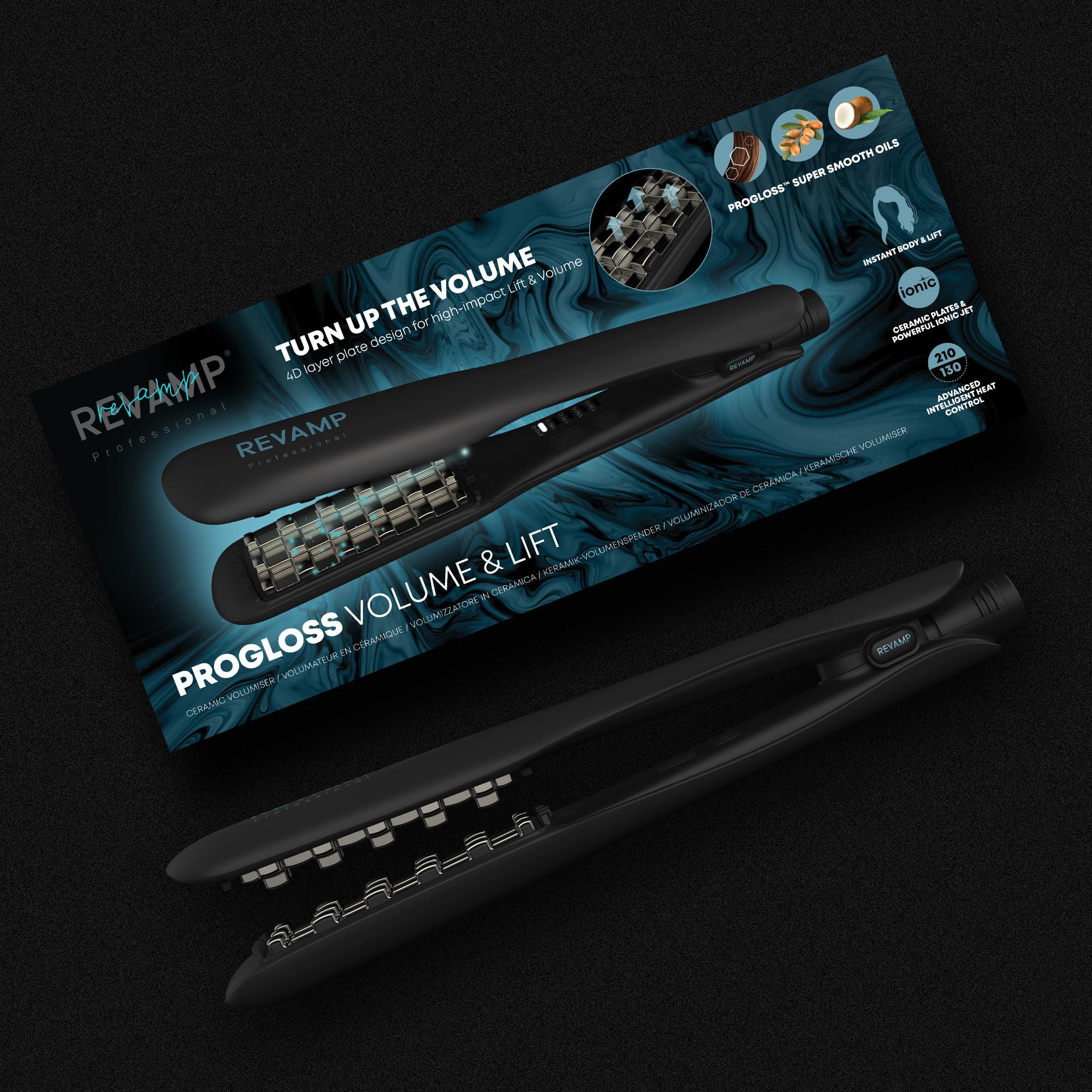 Revamp Progloss Voluminizador Cerámico 4D Moldeador de Cabello con Placas