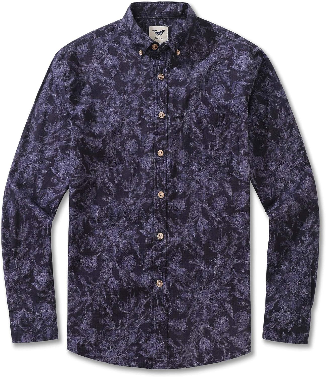 Men's Hawaiian Shirt Enchanted Elegance Cotton Button-Down Long Sleeve Aloha Shirt