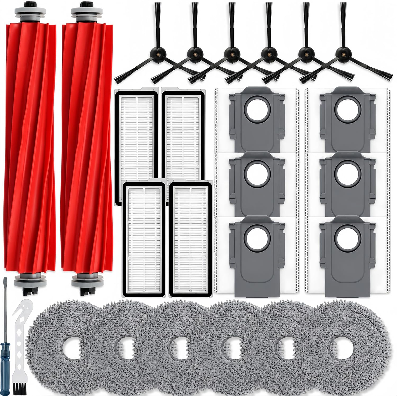 26Pcs Replacement Parts for Roborock Qrevo S/Qrevo Pro/Qrevo Plus