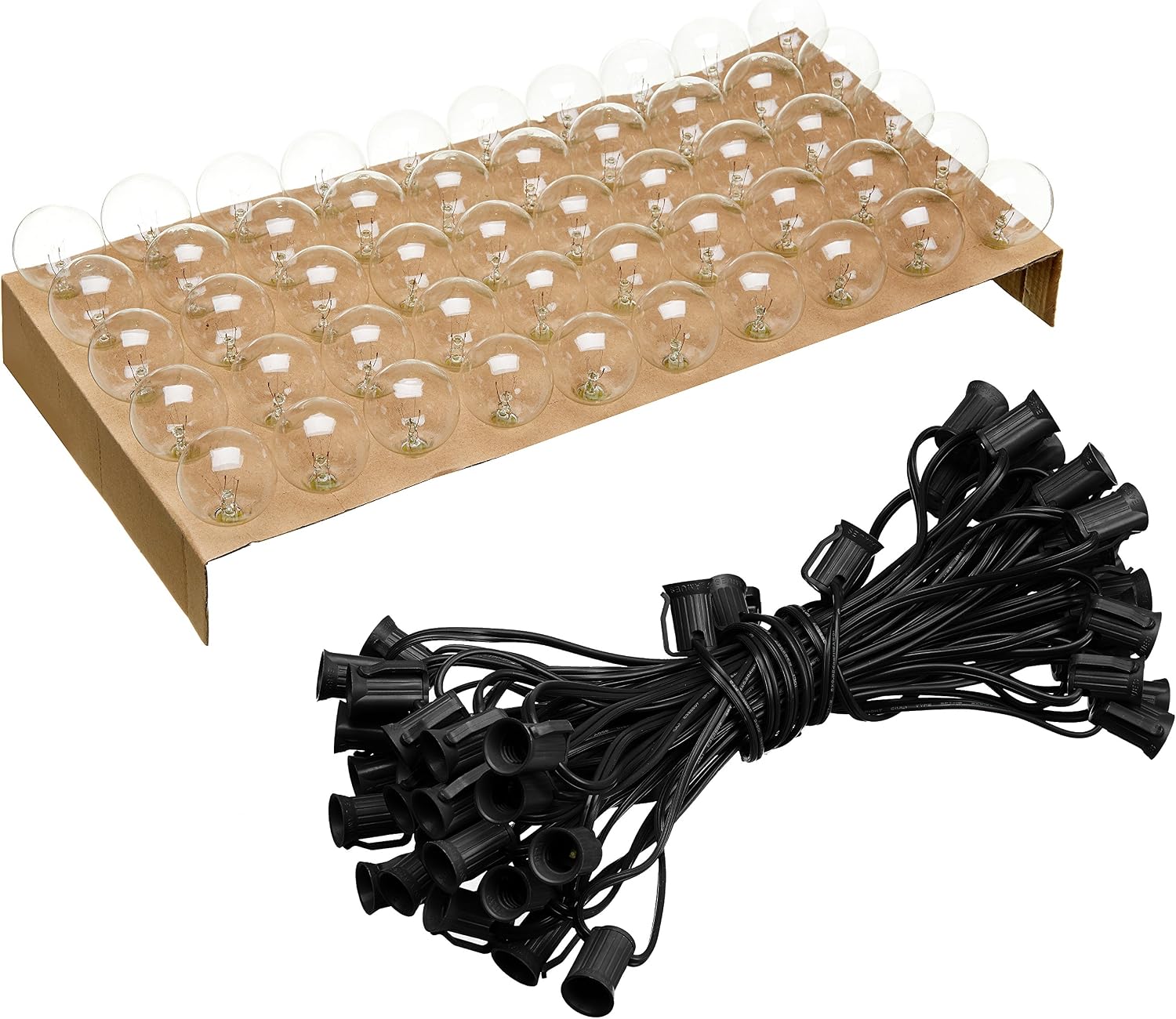 Amazon Basics Patio String Light, 50 Feet, Black