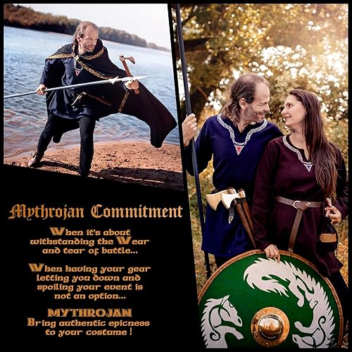 Miniatura 4 de Mythrojan Disfraz medieval del Renacimiento de la cabeza de hacha de hacha lista para la batalla