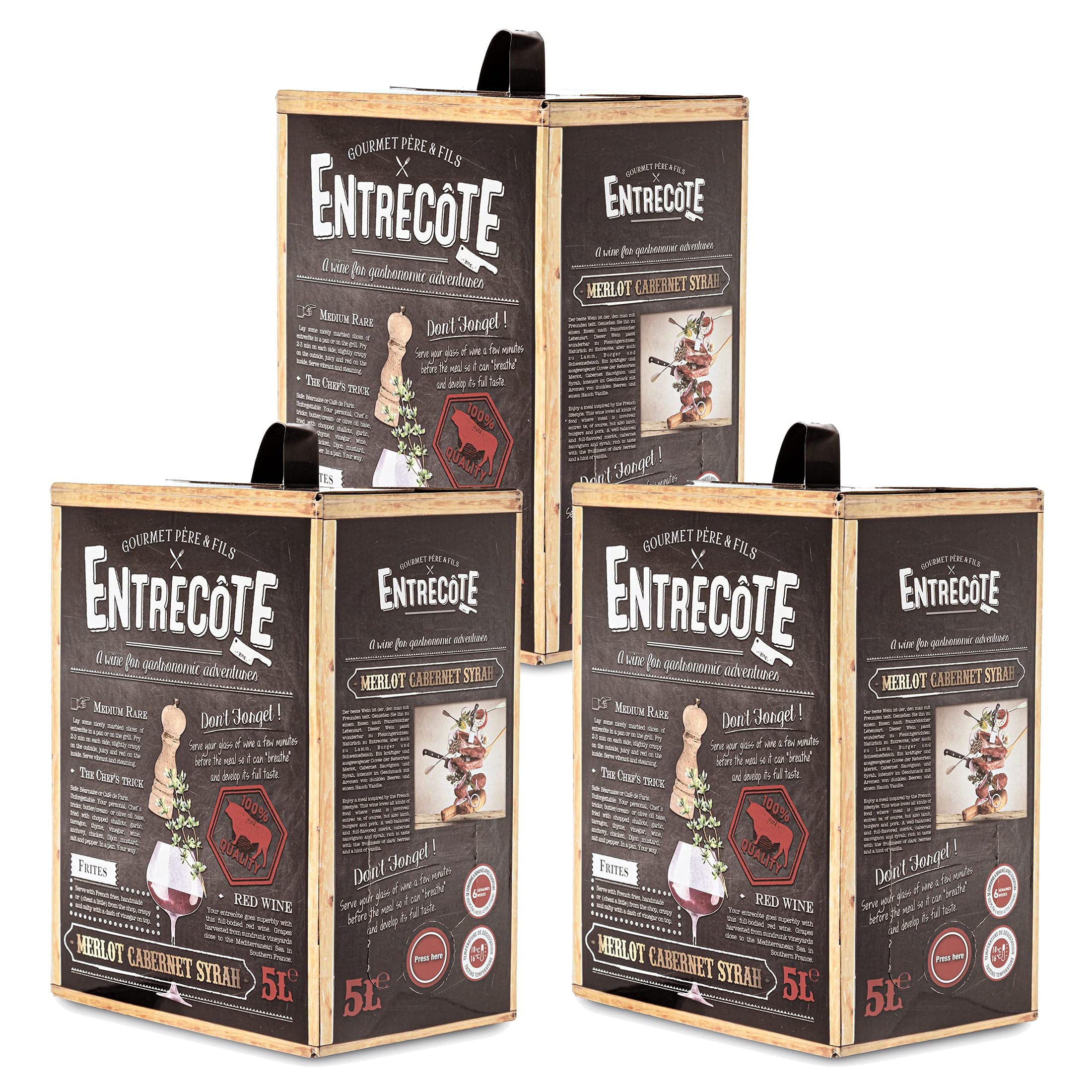 Entrecote Merlot Cabernet Syrah Bag-in-Box (3x 5L)