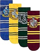 Harry Potter Socks 4 Pack | Ravenclaw, Hufflepuff, Slytherin, Gryffindor Socks For Kids | Boys Novelty Socks