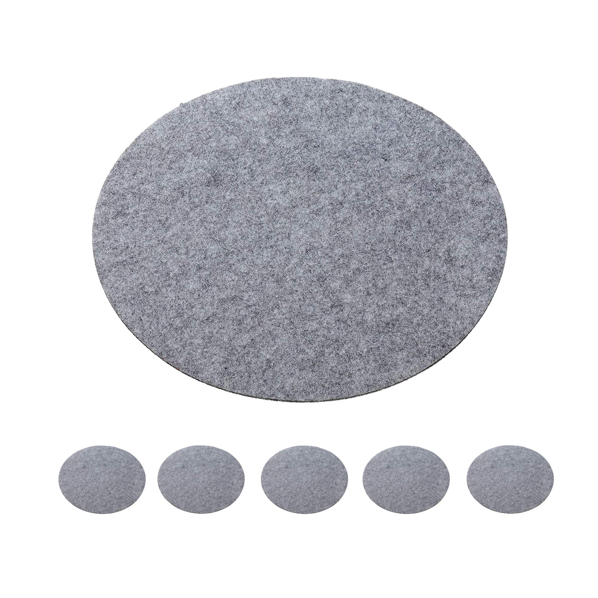 Set Di 6 Tovagliette In Feltro Grigio Chiaro - Rotonde, Antigraffio E Antirumore Per Tavoli - 3