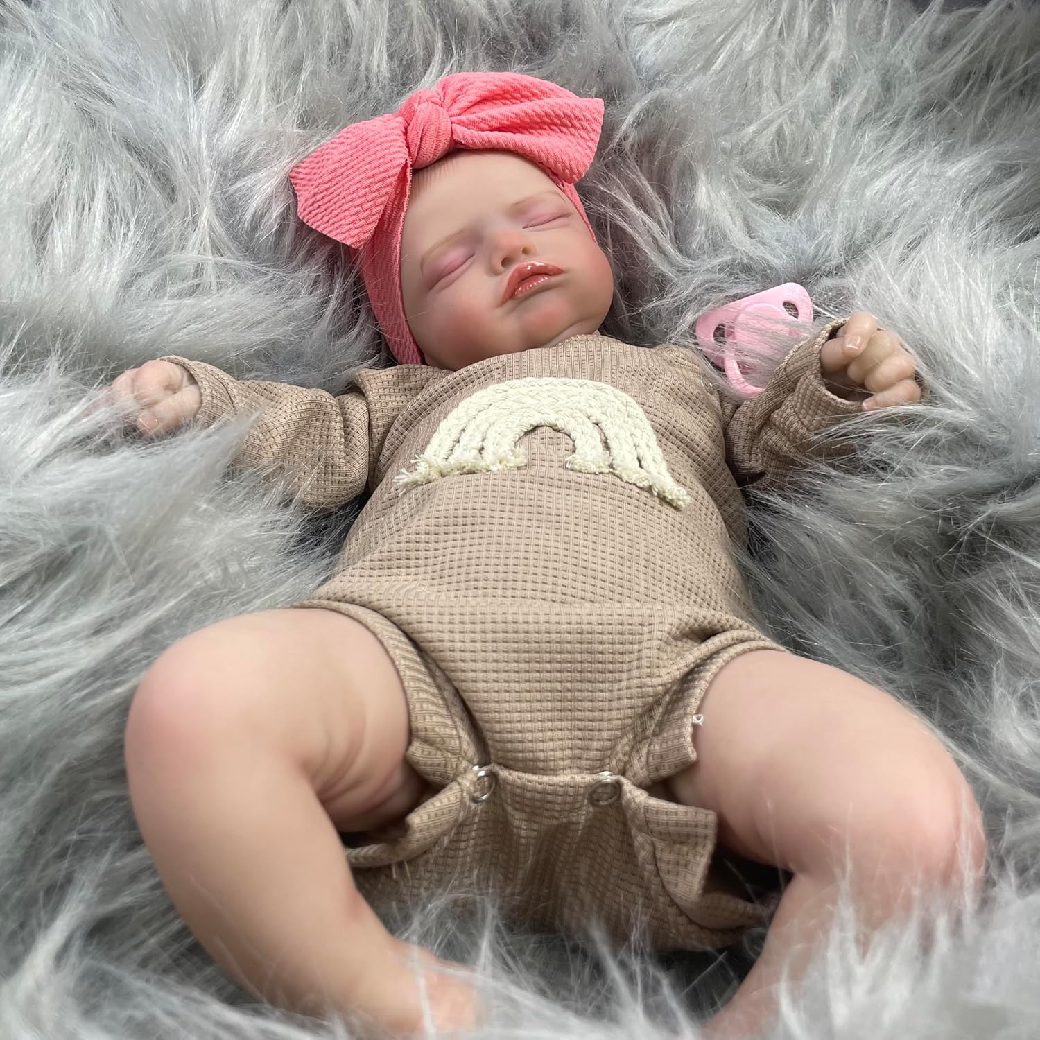 MRB Lifelike Reborn Baby Dolls, 18 inch Realistic Baby Dolls Soft Weighted Body Real Life Baby Dolls Girl, Collectible Newborn Doll with Accessories Gifts for Kids Age 3+
