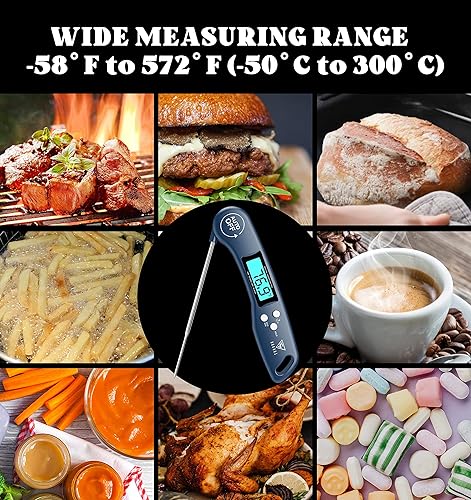 Miniatura 7 de DOQAUS Termómetro digital para carne, termómetros de lectura instantánea para cocinar, sonda de cocina con retroiluminación y pantalla reversible,