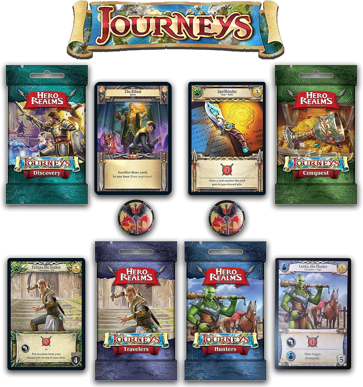 Gеt Chеар Prісе Hero Realms Card Game Base Bundle With Storage Box, The Ruin of Thandar, The Lost Village, Characters Set Packs, Journeys Set Packs, Ancestry Pack, Lich & Dragon Boss Decks, Dices Set & 2 Glory Tokens
