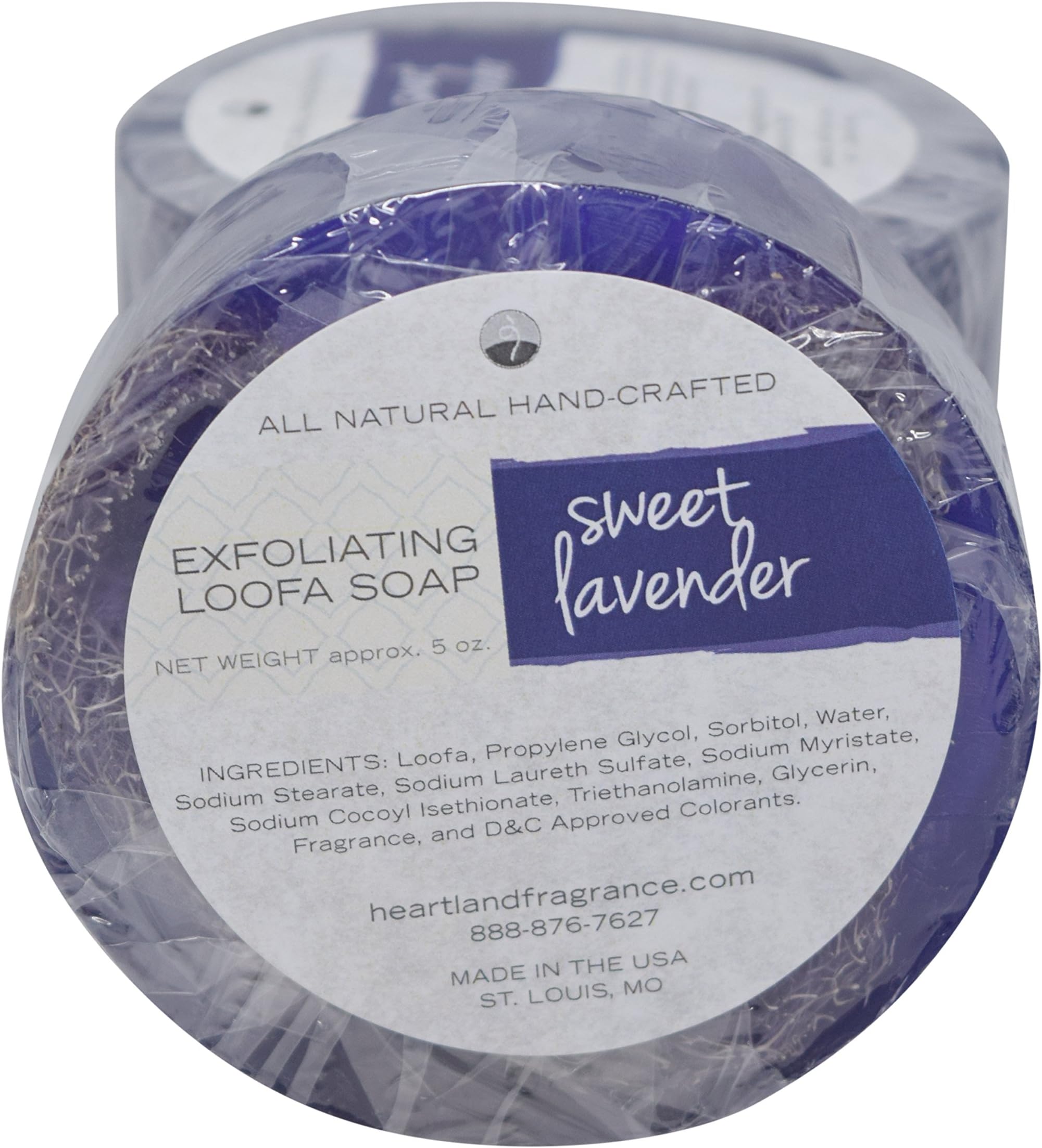 Handmade Exfoliating Loofah Bar Glycerin Soap (5 Oz Each) in Gift Box (Sweet Lavender)