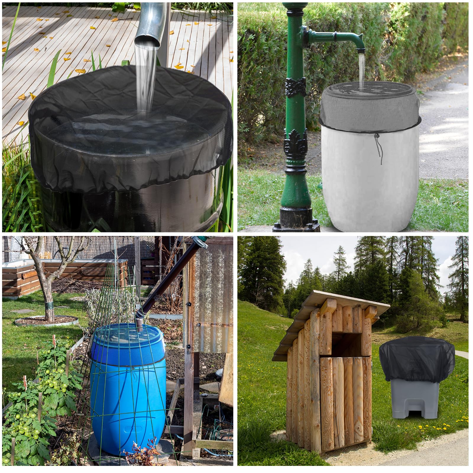 Filet Pour Tonneau De Pluie 4x Filet De Protection Pour Tonneau De Pluie 95cm Filet Pour Citerne De Pluie | Leroy Merlin