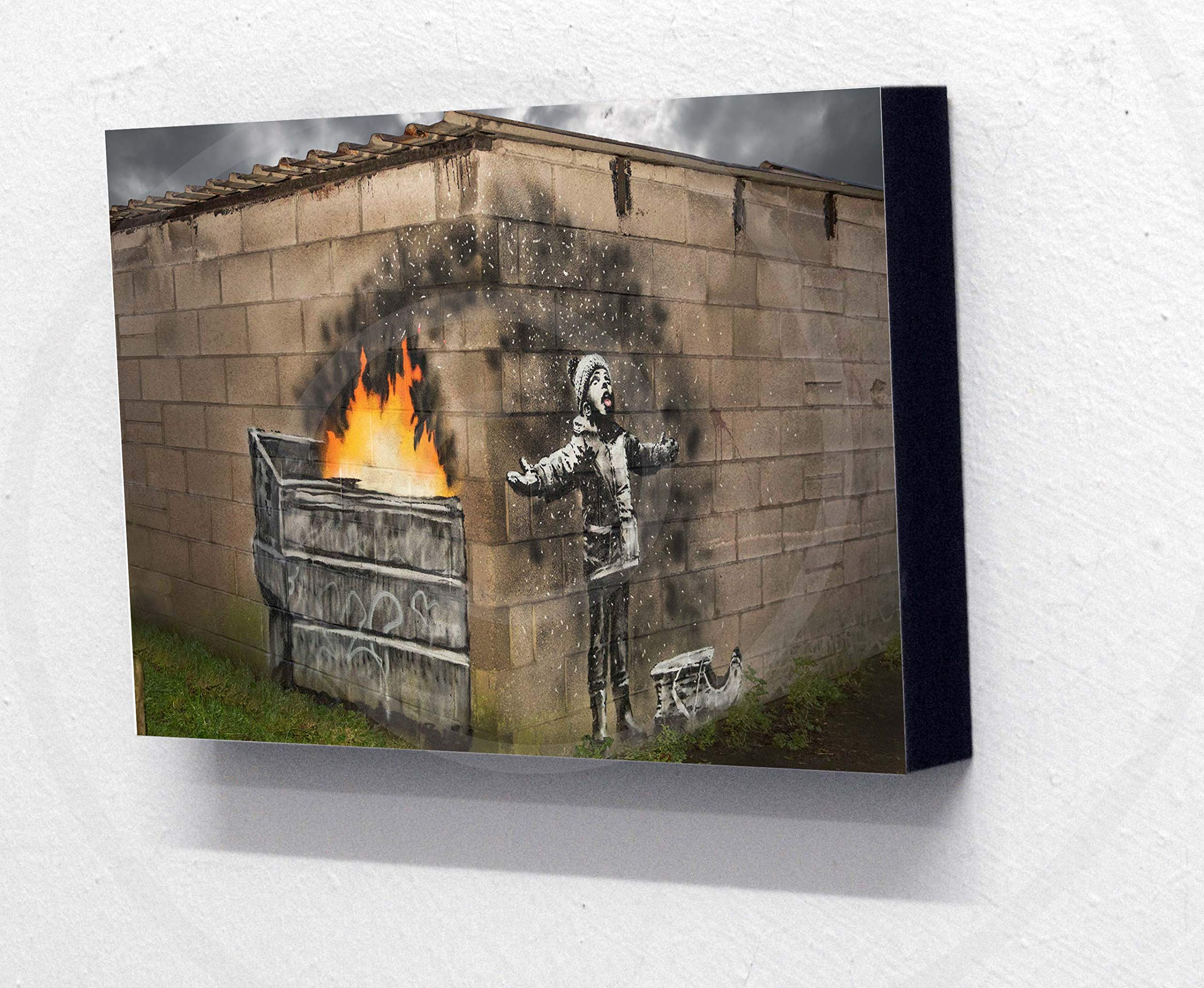 Totally Graphics 6”x 4”(post card size) Block mounted print Banksy Port Talbot 'Season's greetings'