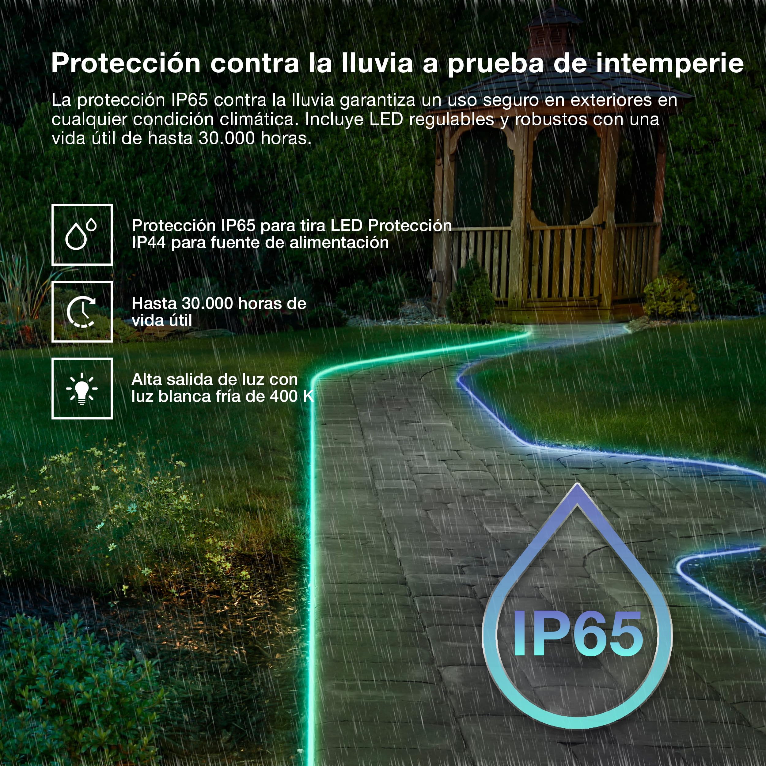 OSRAM Tira LED flexible para exteriores de 15 m IP65 para exteriores | Outdoor Flex, Outdoor Lighting (Special), Blanco, 30000 h, Paquete de 1