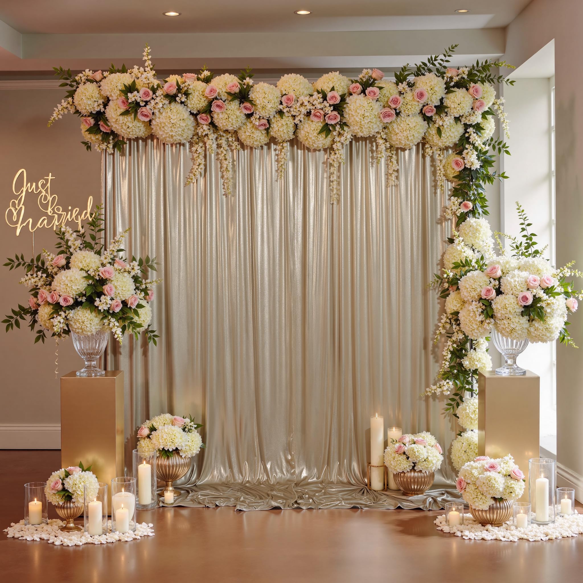 3 x 3 m di spessore champagne glitter sfondo tende a pannelli per feste, senza pieghe, paillettes scintillanti, sfondo fotografico, 2 pannelli 1,5 x 3 m Shimmer Back Drop Cloth per matrimoni e