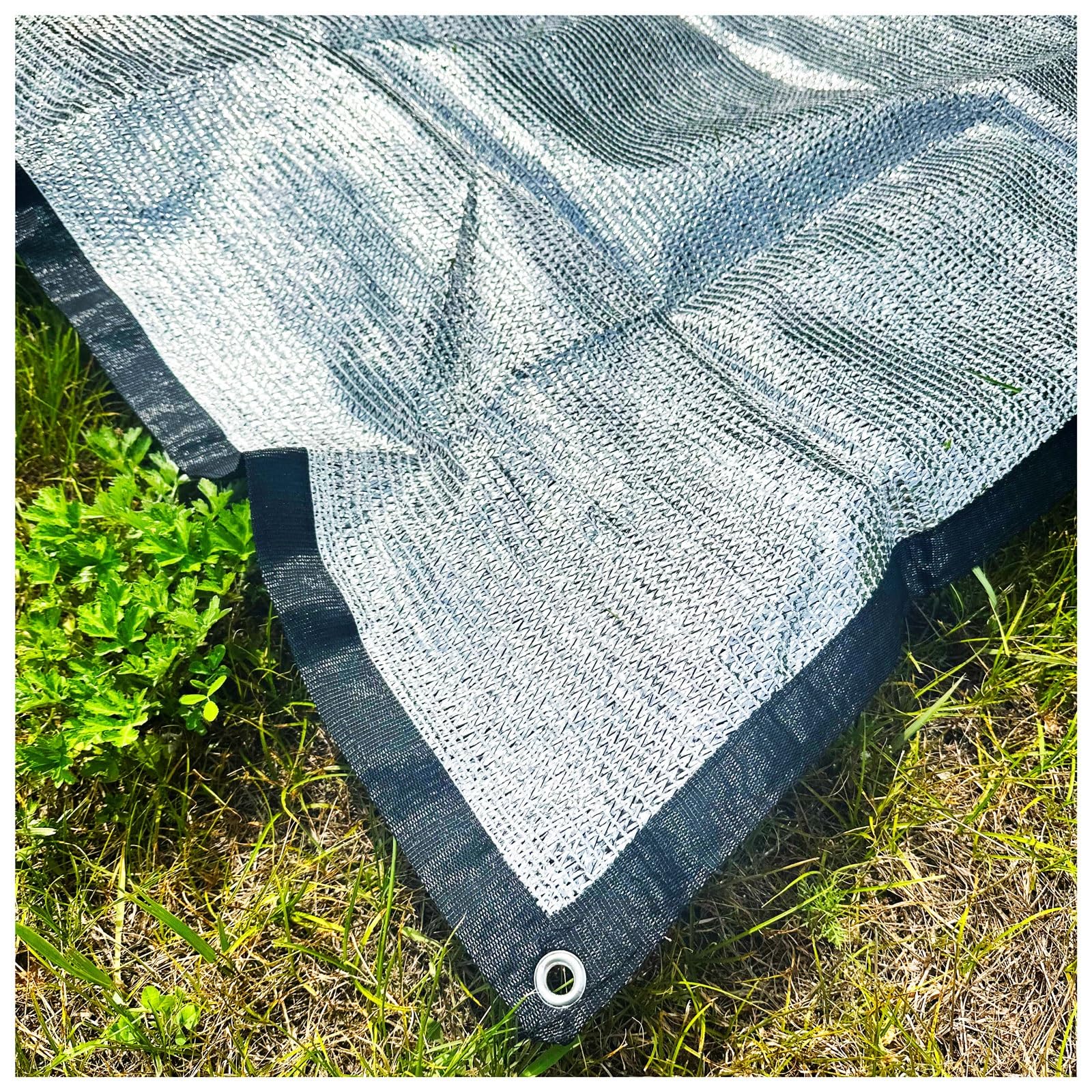 GLDYTVF Silver Shade Net for Camping Garden & Greenhouse - UV Protection Awning with Eyelets for Attic Ceiling Canopy & Patios (4x6m) - Aluminium Frame