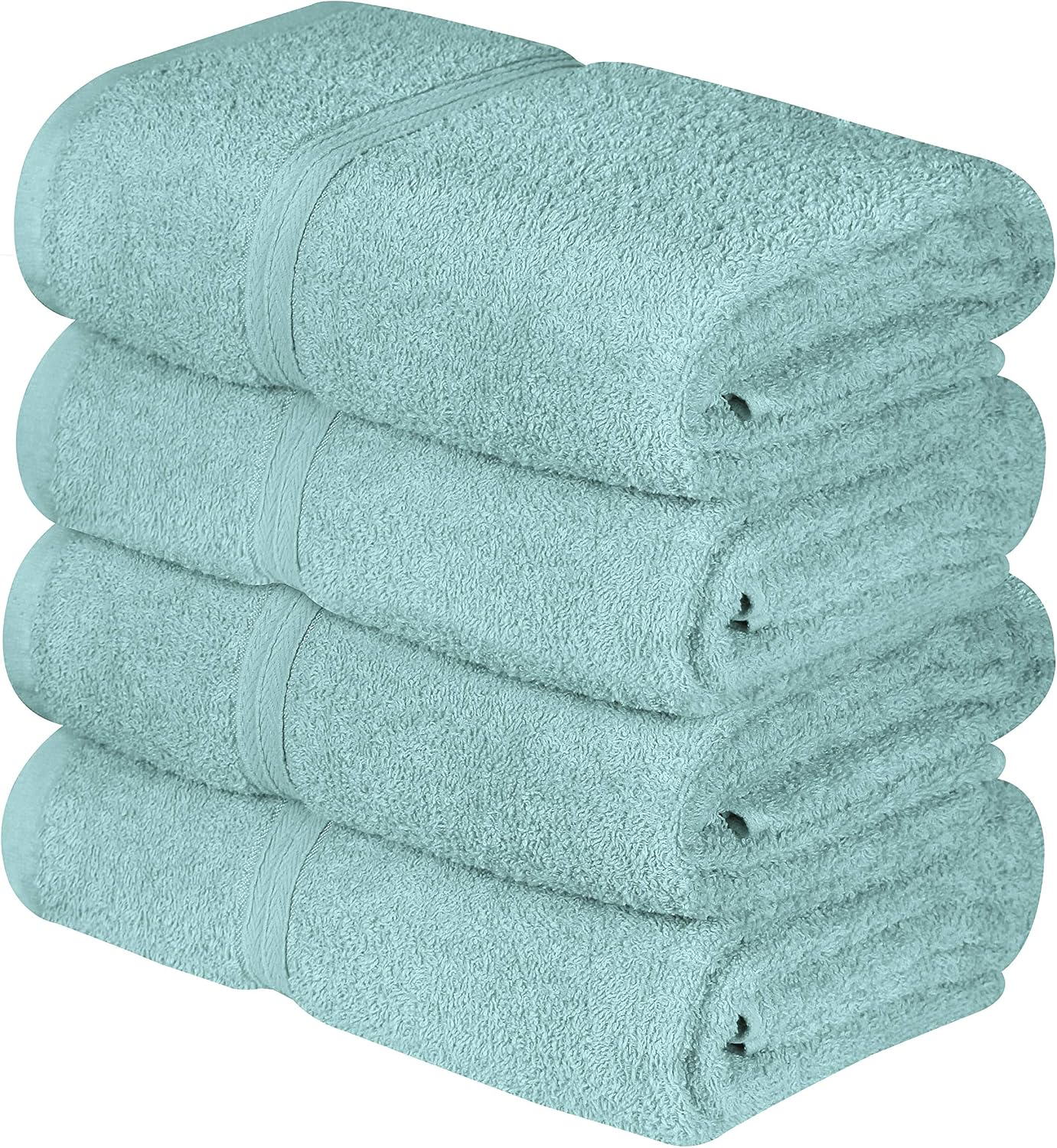 Beauty Threadz - Luxury Hotel & Spa Quality Pack of 4 Bath Towel Set 100% Ring Spun Premium Cotton 27x54 inch Highly Absorbent, Ultra Soft & Fade Resistant 400 GSM Cotton Bath Towels (Ice Blue)