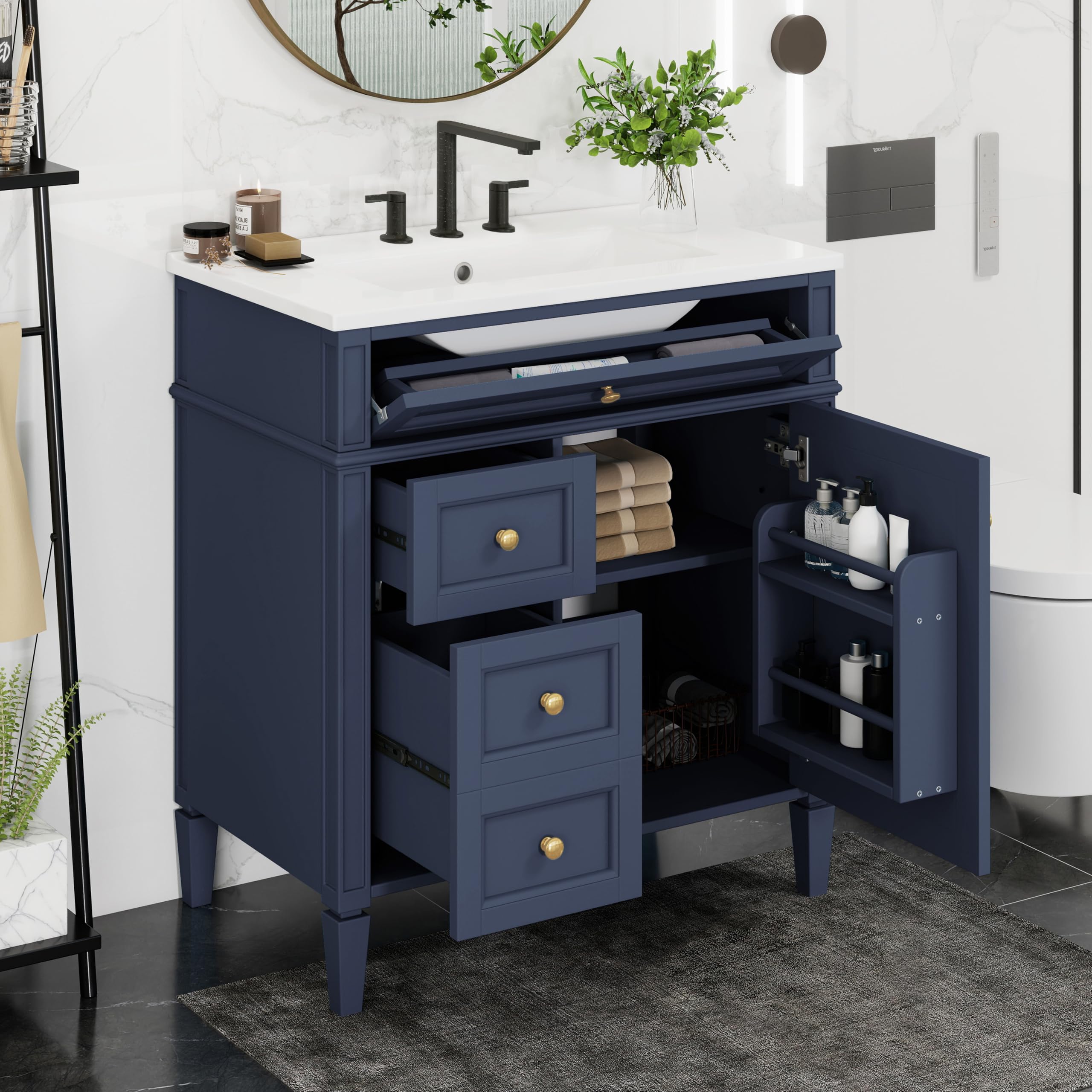 Virubi 30 Inch Navy Vanity