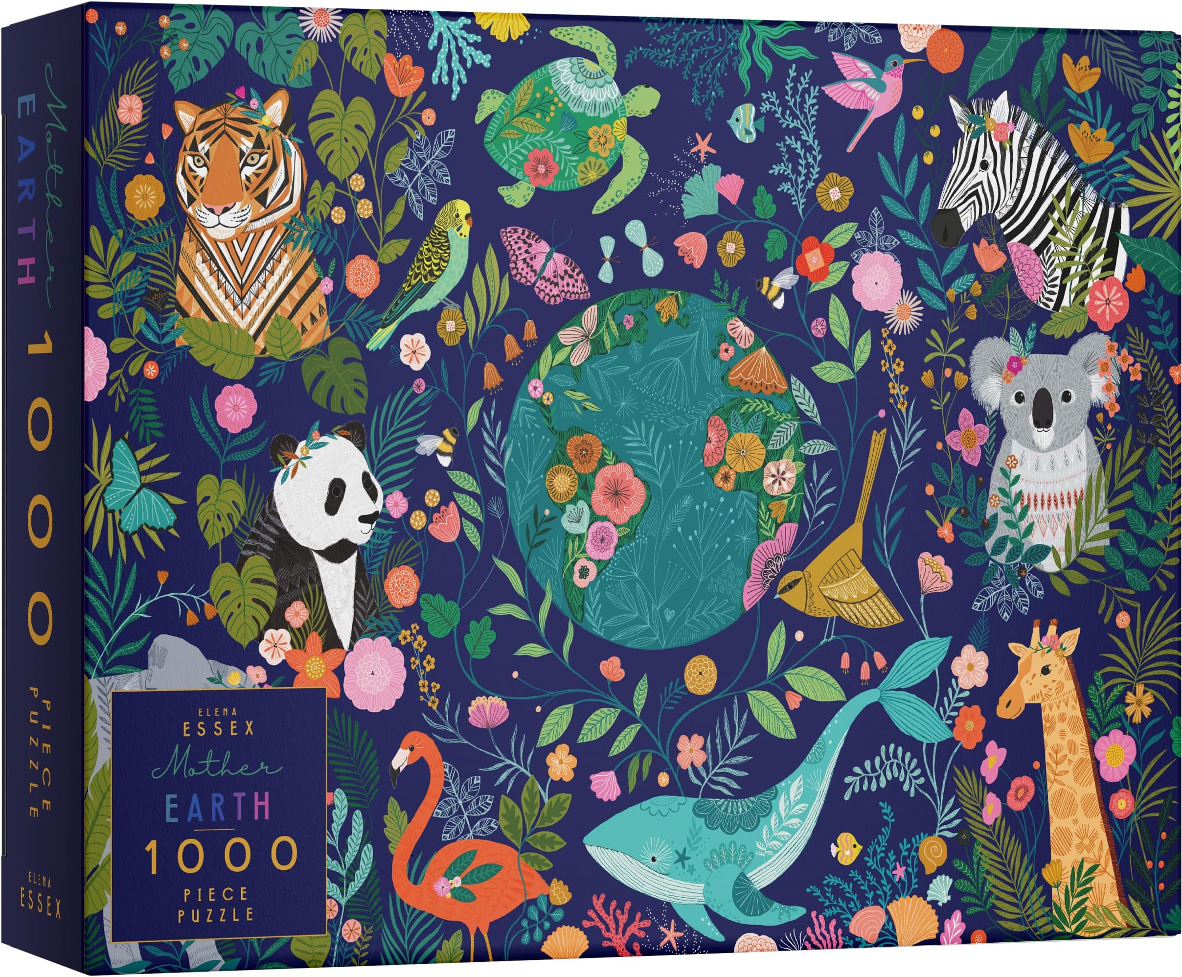 Elena Essex Puzzles for Adults 1000 Pieces - Mother Earth | Jigsaw Puzzles 1000 Pieces for Adults | Environmental Animal Panda Tiger Whale Koala Puzzle | Size 28x20 inches