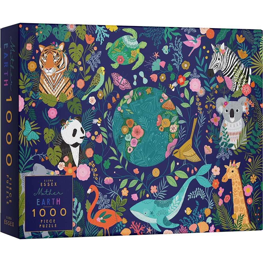 Elena Essex Puzzles for Adults 1000 Pieces - Mother Earth | Jigsaw Puzzles 1000 Pieces for Adults | Environmental Animal Panda Tiger Whale Koala Puzzle | Size 28x20 inches