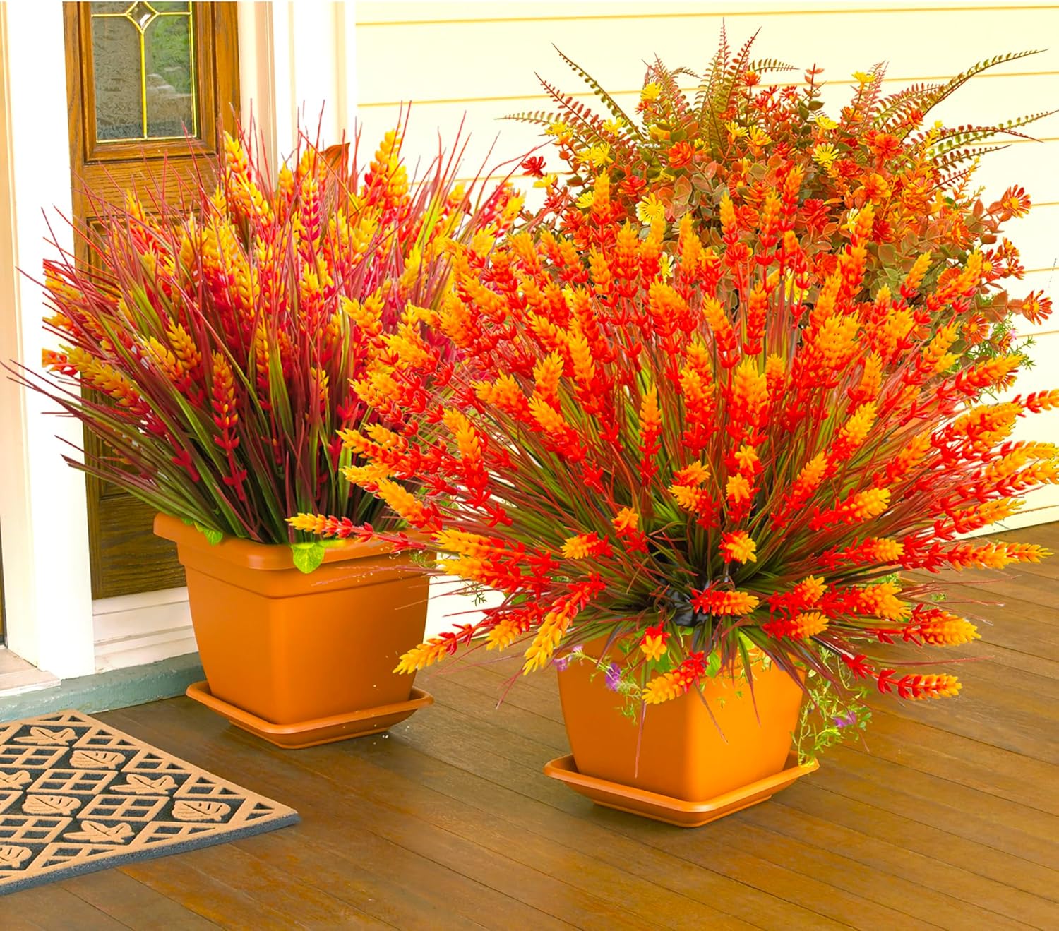 Artificial Plants Outdoor, 20 Pcs Fake Mums Flowers UV Resistant Outdoor Plants, Artificial Fall Flowers Plastic Faux Plants Shrubs for Home Porch Garden Yard Window Box - Image 5