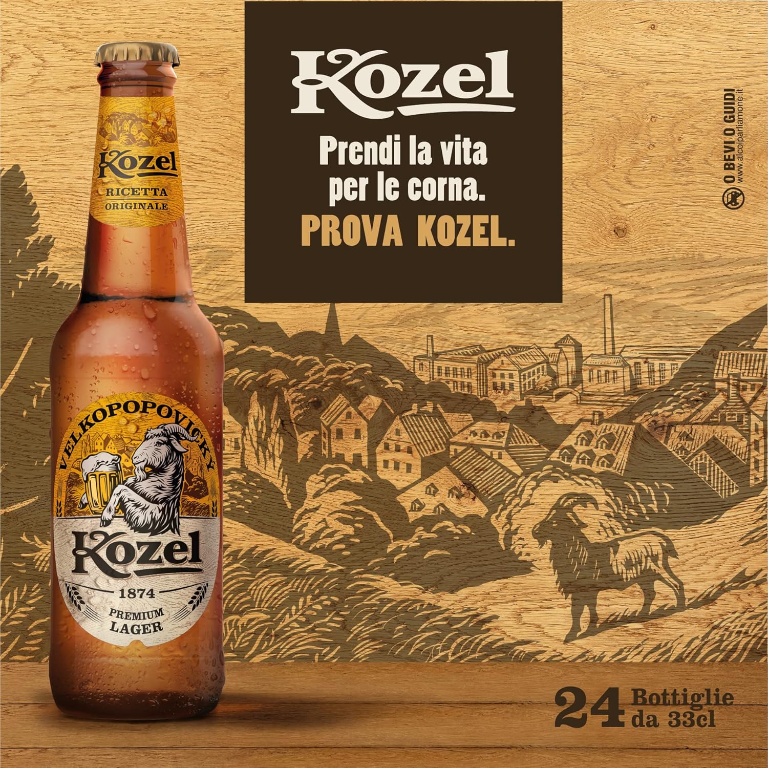 Kozel Birra Premium Lager, Cassa Birra con 24 Birre in Bottiglia da 33 cl, Pale Lager dal Gusto Ricco e Bilanciato, Gradazione Alcolica 4.6% Vol Kozel Lager 7.92 l (Confezione da 1) - Immagine 4