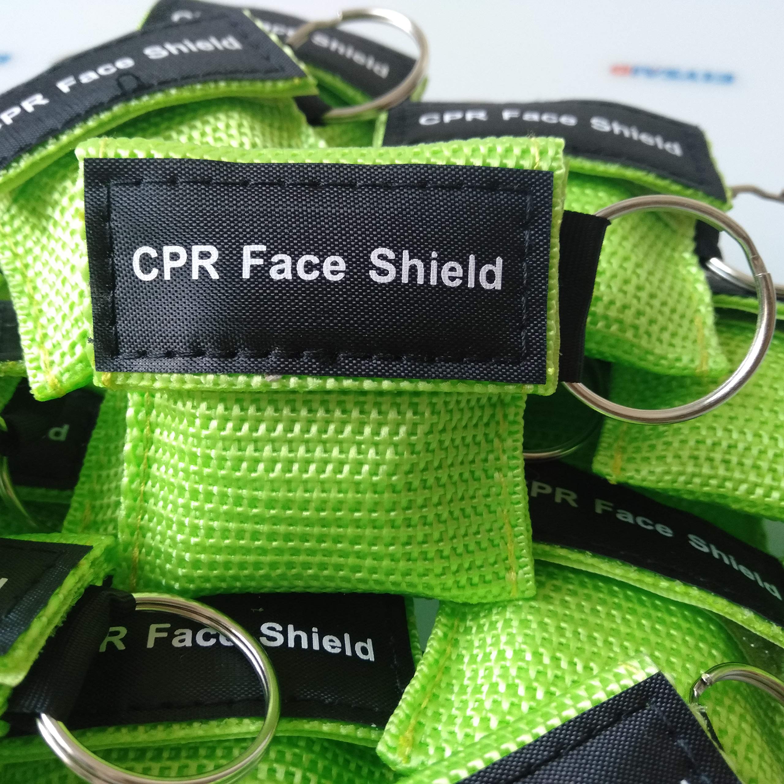 Lright Green CPR Gesichtsschutzschild, Lebensschlüssel in Schlüsselringtasche, Erste-Hilfe-Kits, CPR-Gesichtsschutz, 100 Stück