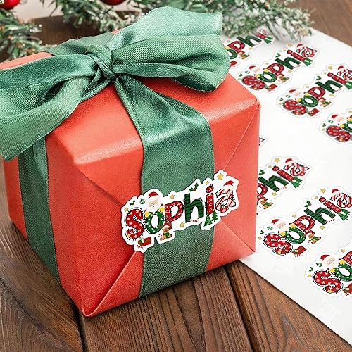 BYFDIY Custom Christmas Gift Tags Self Adhesive Christmas Cartoon Theme