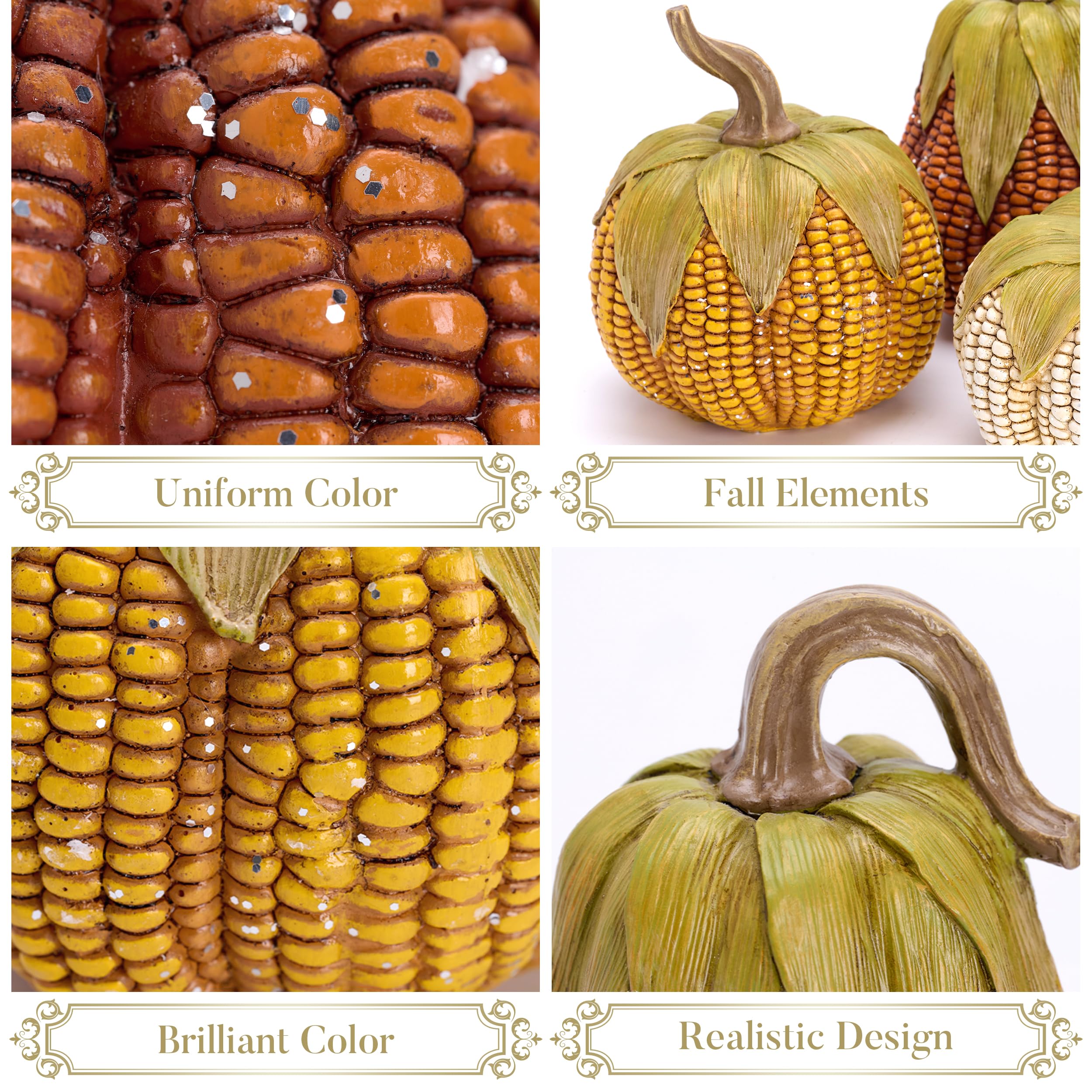 Valery Madelyn Lot de 3 citrouilles décoratives en résine pour décoration d'automne