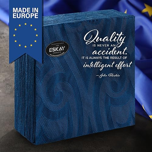 Miniatura 3 de Servilletas de papel de cena azul oscuro, servilletas desechables extra pesadas, alternativa a una servilleta de tela real, elegante servilleta