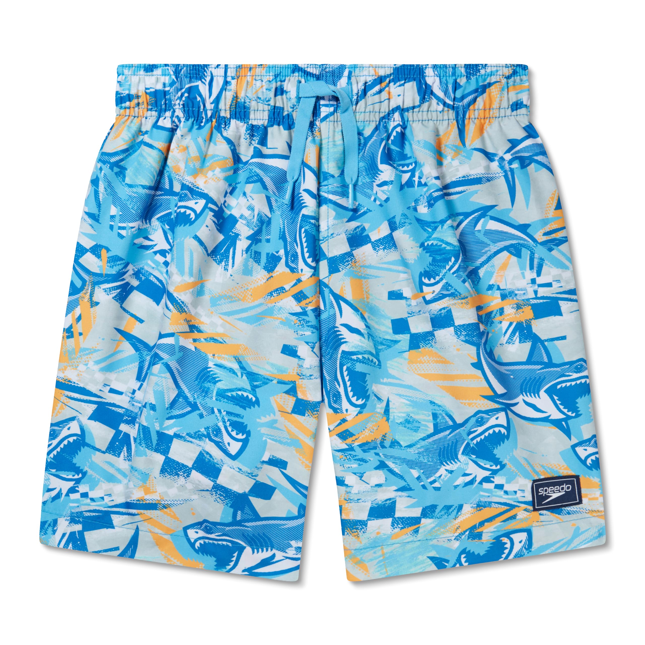 Speedo Boys' Standard Swim Trunk Mid Length Redondo Printed, Shark Check