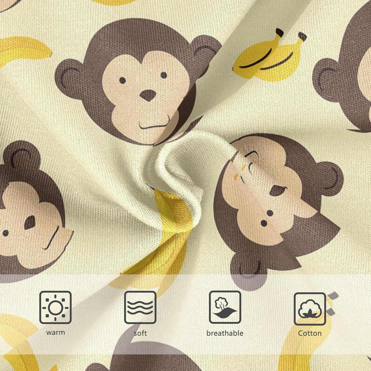 visesunny Boys Training Underwear Banana Monkey Pattern Breathe Cotton Potty Briefs Size 2T-8Y for Toddler
