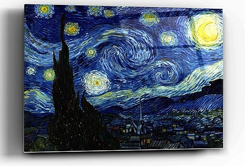 Epic Graffiti "Noche estrellada por Vincent Van Gogh en arte de pared acrílico de alto brillo, 30" x 40"