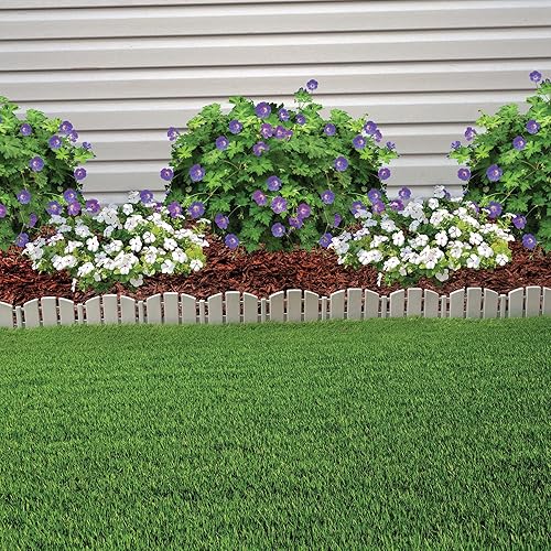 Miniatura 5 de EasyFlex No-Dig Borde de paisaje con picos de anclaje, 4.5 pulgadas de alto, borde decorativo de jardín Adirondack con aspecto de madera, kit de 15