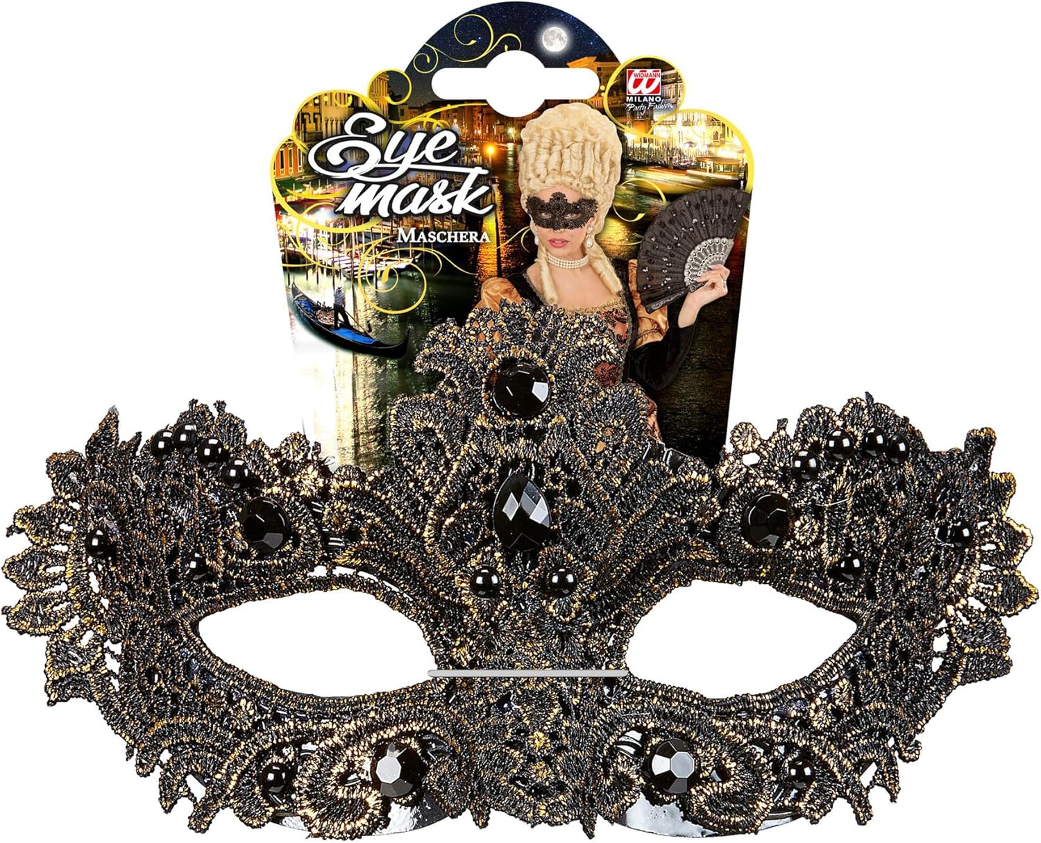 Venezianische Maske Mit Glitzersteinen – Elegante Augenmaske Für Karneval, Halloween & Maskenbälle