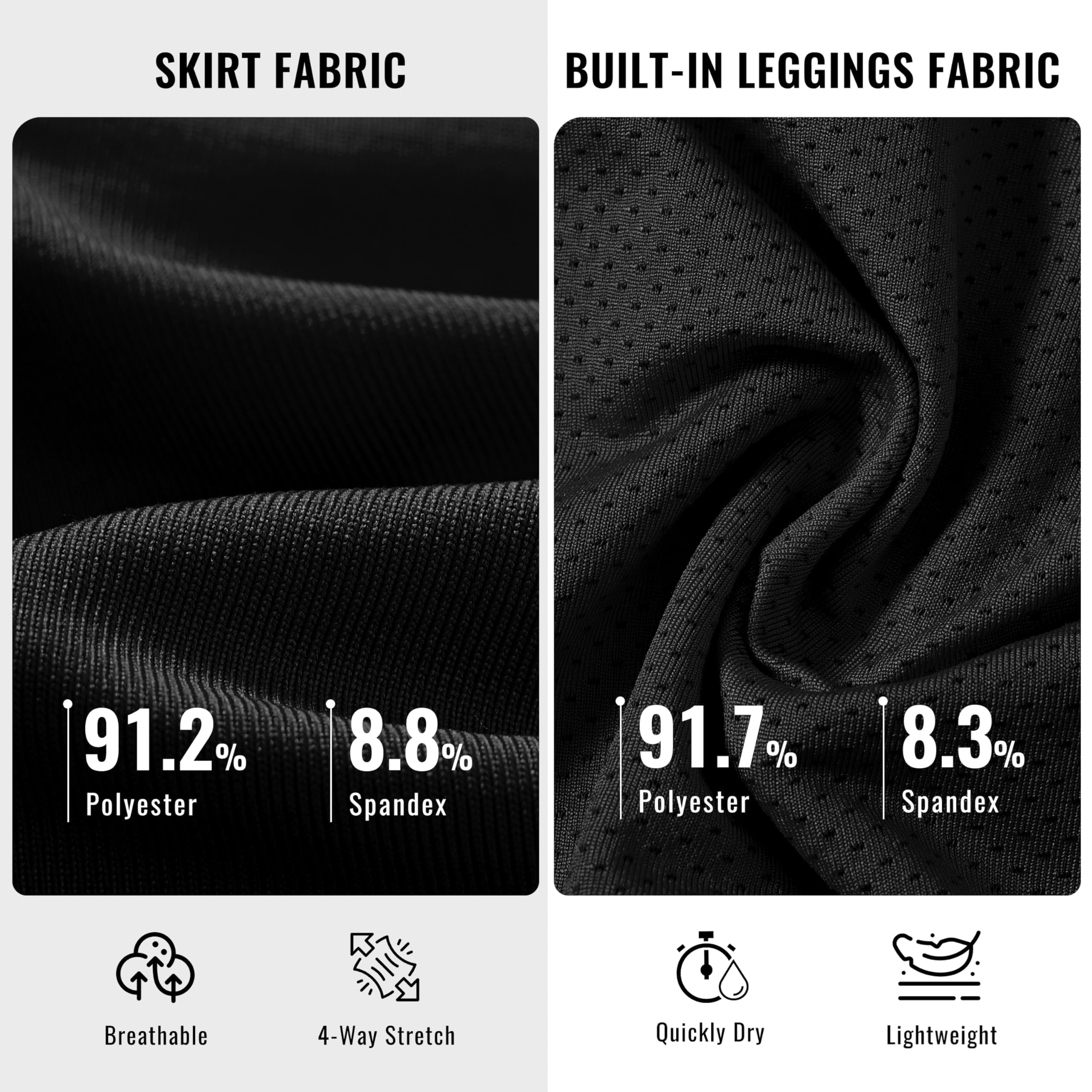 MoFiz Jupe de Tennis pour Femme avec Short intérieur Jupe Short Femme avec Poches pour Golf Short Jupe Tennis Taille Haute avec Pantalon été pour Sports de Plein air