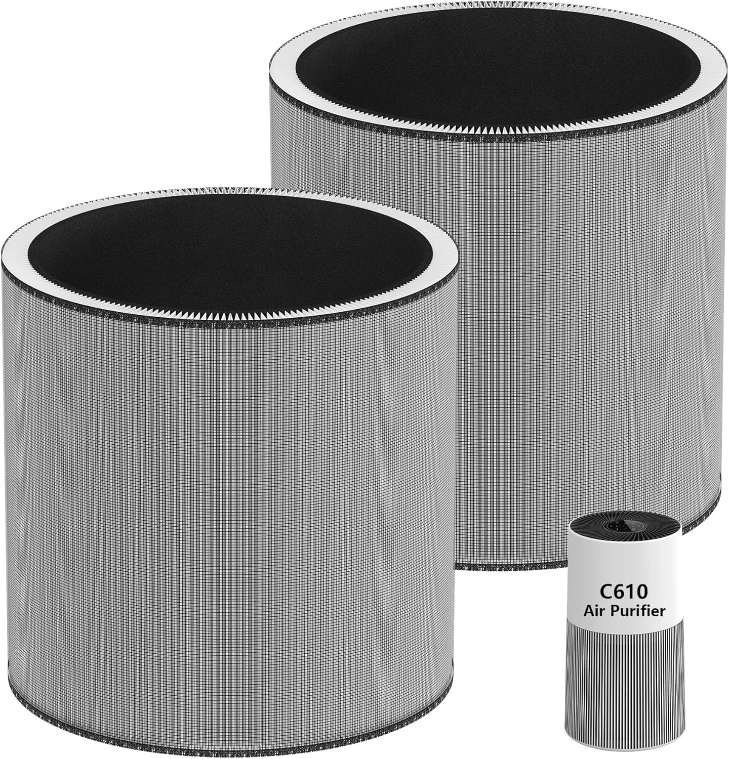C610 Replacement Filter Z Compatible with Winix C610 Air Purifier Cleaner 1712-0121-00, 3-in-1 True HEPA Filtration, 2-Pack