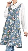 APRONNER Cozy Cross Back Aprons for Women - Adjustable Cotton Linen with Pockets for Kitchen Baking Cooking