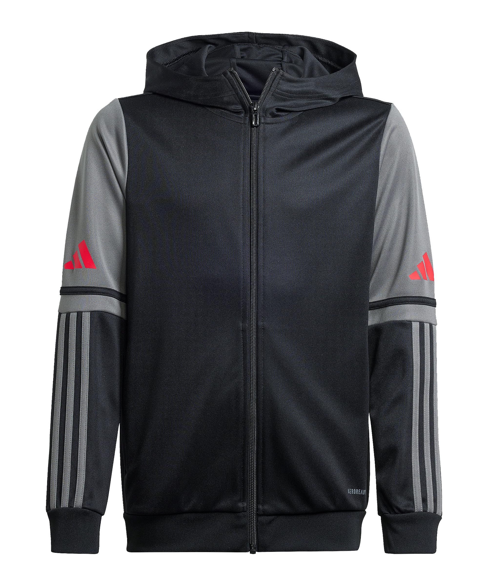 adidas Uniseks - dzieci SQUADRA25 HOODY KIDS, black/team grey four/pure ruby, 13-14 Years