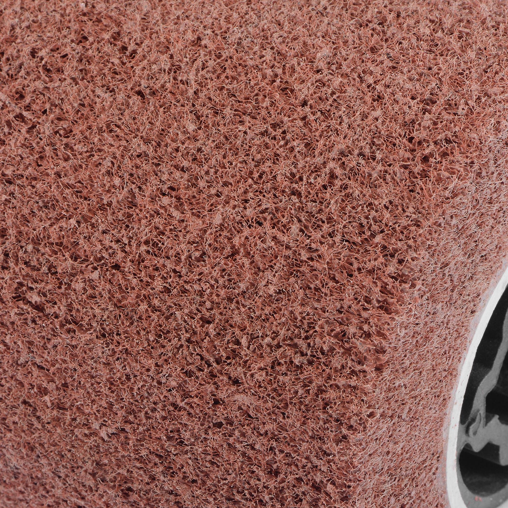 sourcing map Roue de polissage non tissée 120 mm x 100 mm en nylon à lamelles abrasives Grain 80 pour acier inoxydable, cuivre, métal