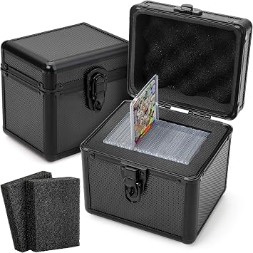 FunGuys Toploader Storage Box, Sports Card Storage Case, Top Loader Card Storage, Top Loader Storage Boxes, Trading Card Case Holds 70+ Card, One Touch Card Holder