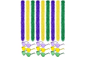 18 Pcs 6.56ft Wedding Feather Boas Sunglasses Set