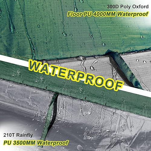 Miniatura 4 de Tienda de campaña de mochilero para 2 personas, tienda impermeable para 4 estaciones, resistente al viento, para clima frío, para campamento,