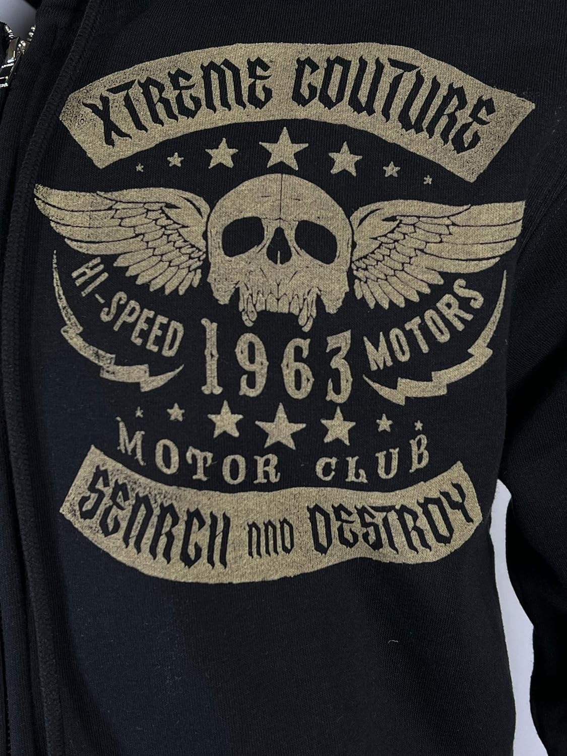 Xtreme Couture by Affliction Men's Hoodie Faded Iron (XL) Black