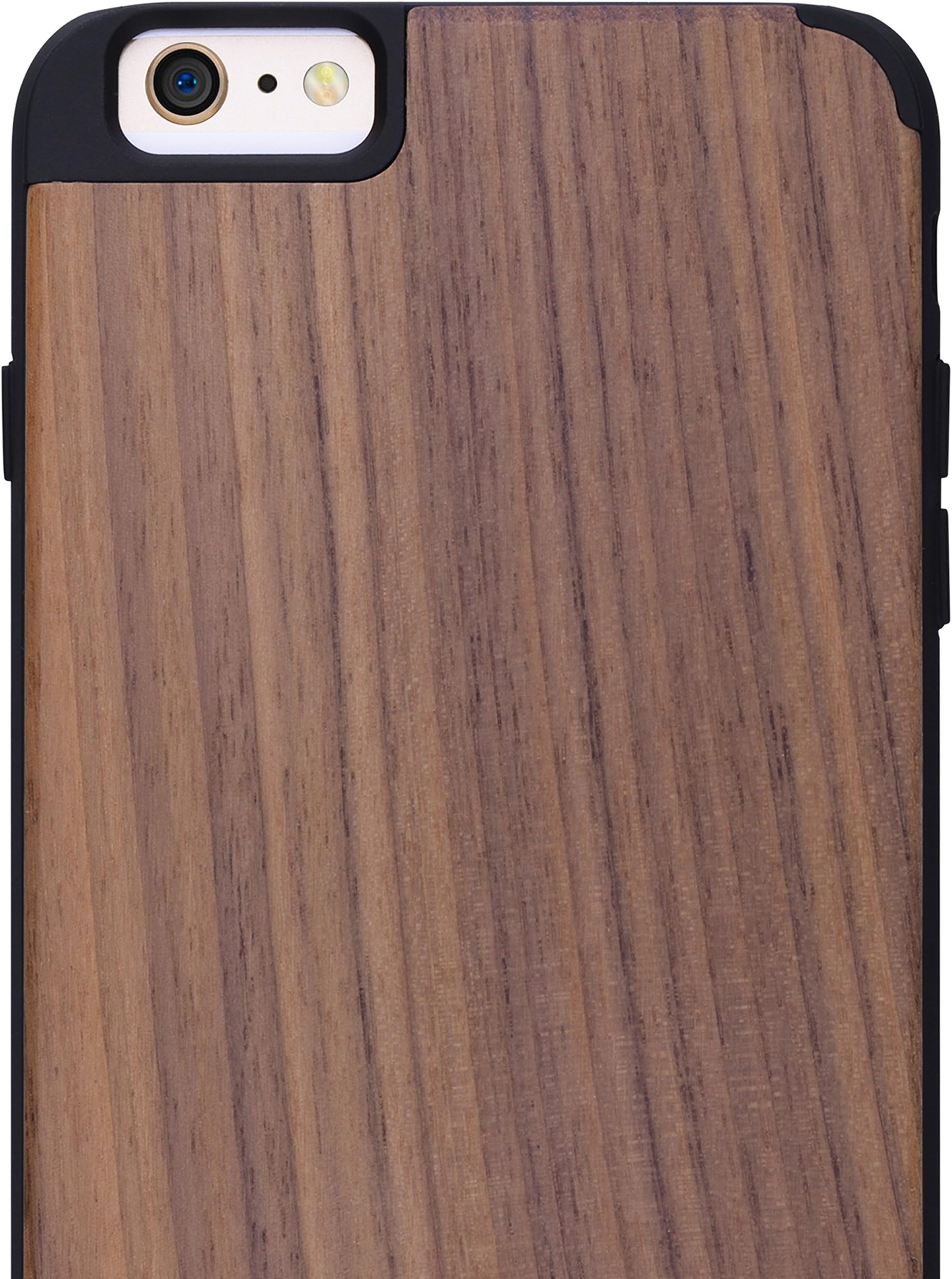 iCASEIT iPhone 6S Plus Wood Case - Premium Finish Unique Cases - Lightweight Natural Wooden Hybrid Snap-on Protective Cover for iPhone 6 Plus & 6S Plus - Walnut/Black
